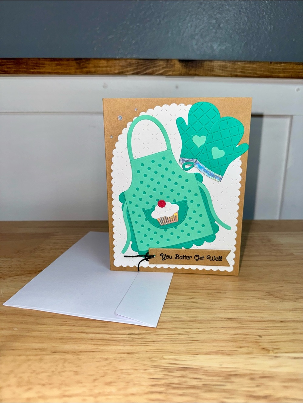 Baking Bakers Card Cupcake Get Well – Handmade Greeting Card